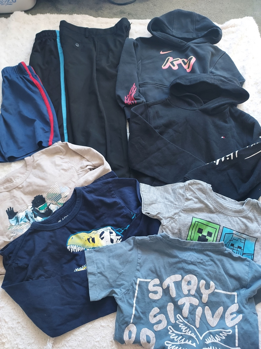 BUNDLE (9 Pcs) Boys 7-8 Mixed Cool Weather Clothes School Casual Play
